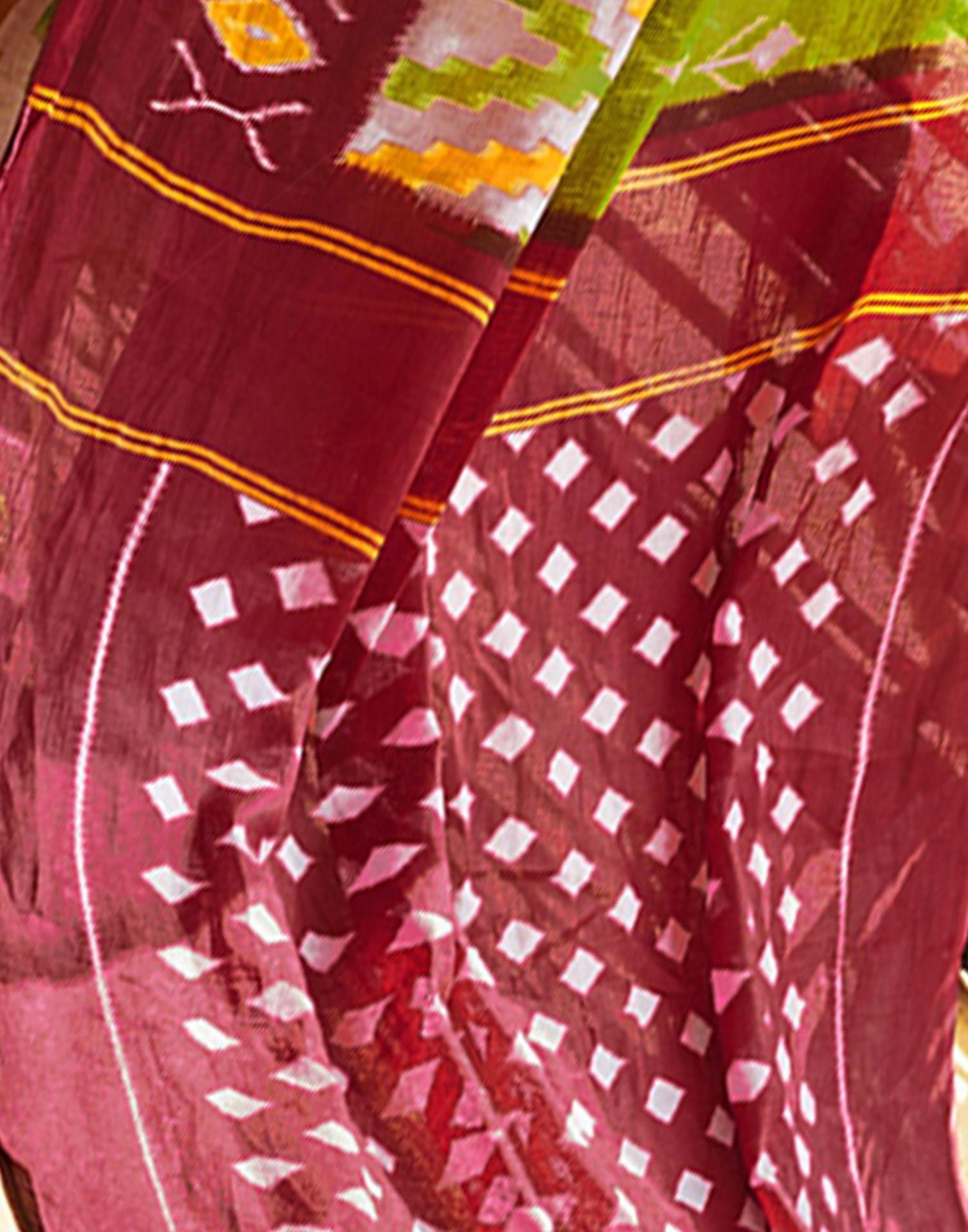 Light Olive Green Printed Cotton Saree