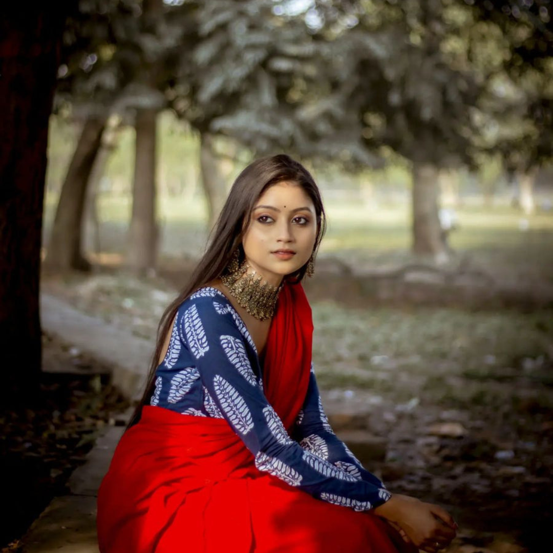 Radiant Red Chanderi Cotton Silk Saree