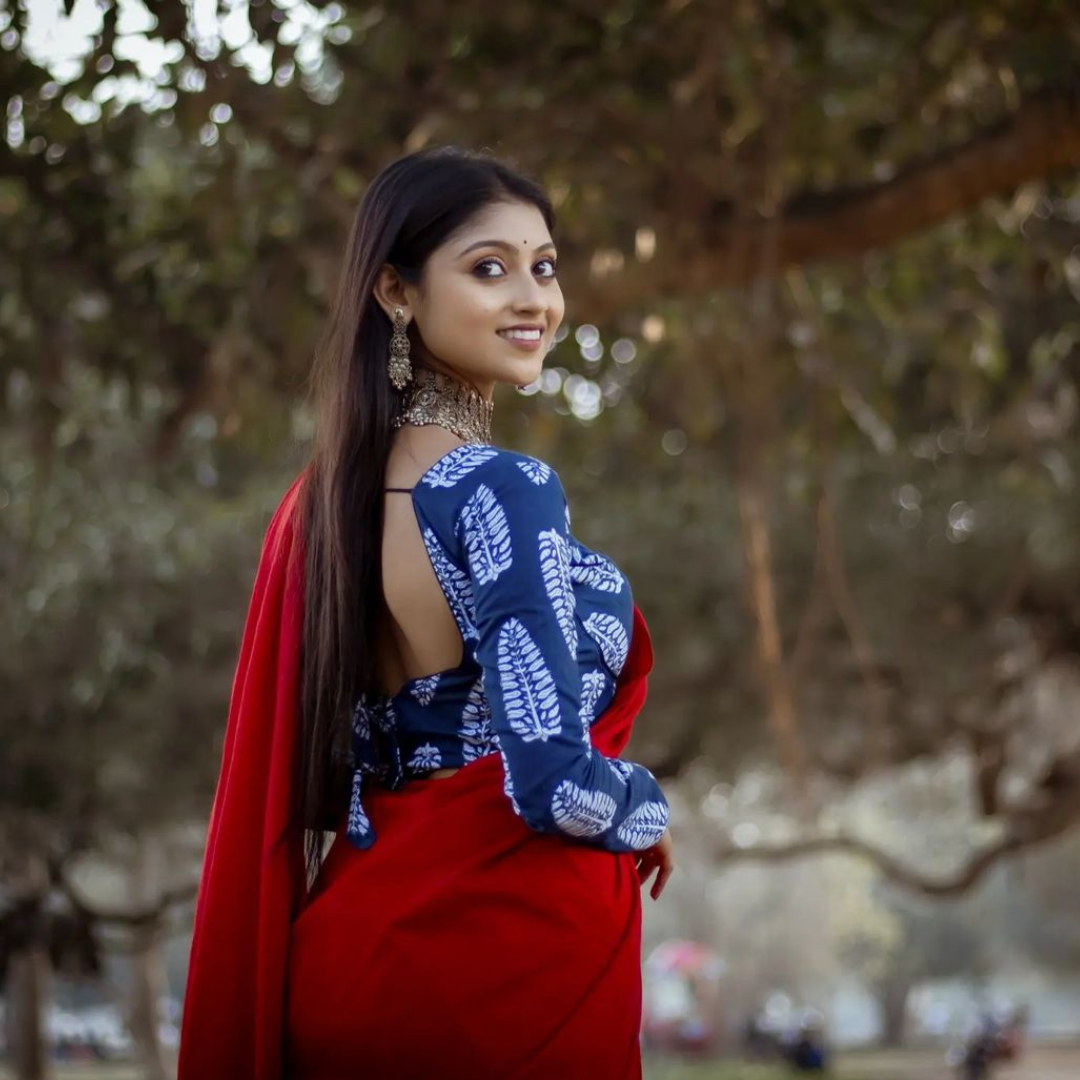 Radiant Red Chanderi Cotton Silk Saree