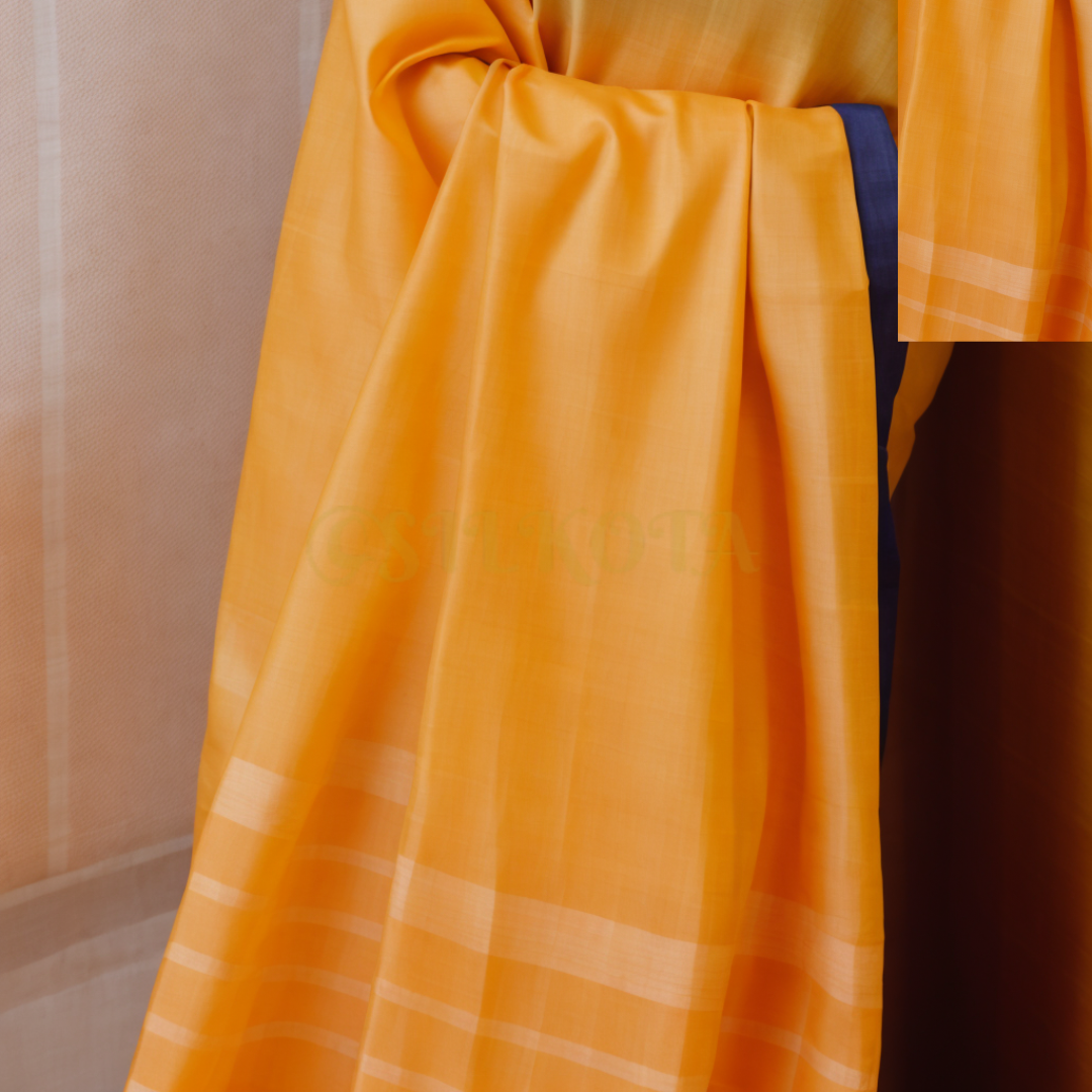 Yellow Orange Premium Chanderi Cotton Silk Saree