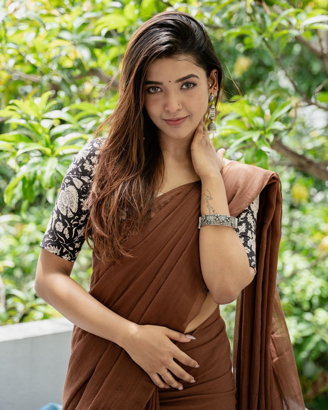 Elevate Your Style with Our Coffee-Colored Traditional Chanderi Cotton Saree