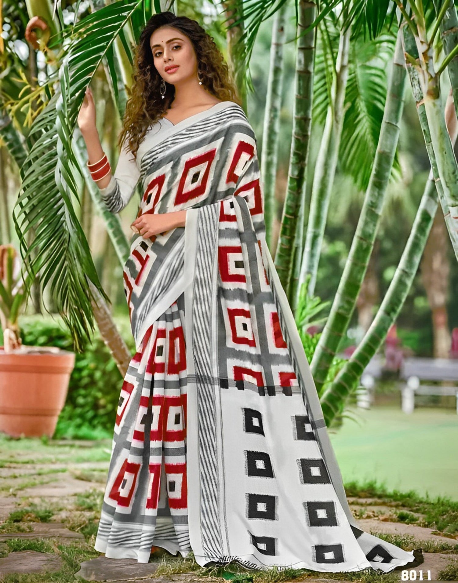 Vibrant Multicolor Printed Cotton Saree